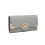 (Grey) Leather Look Classic Long Purse 5