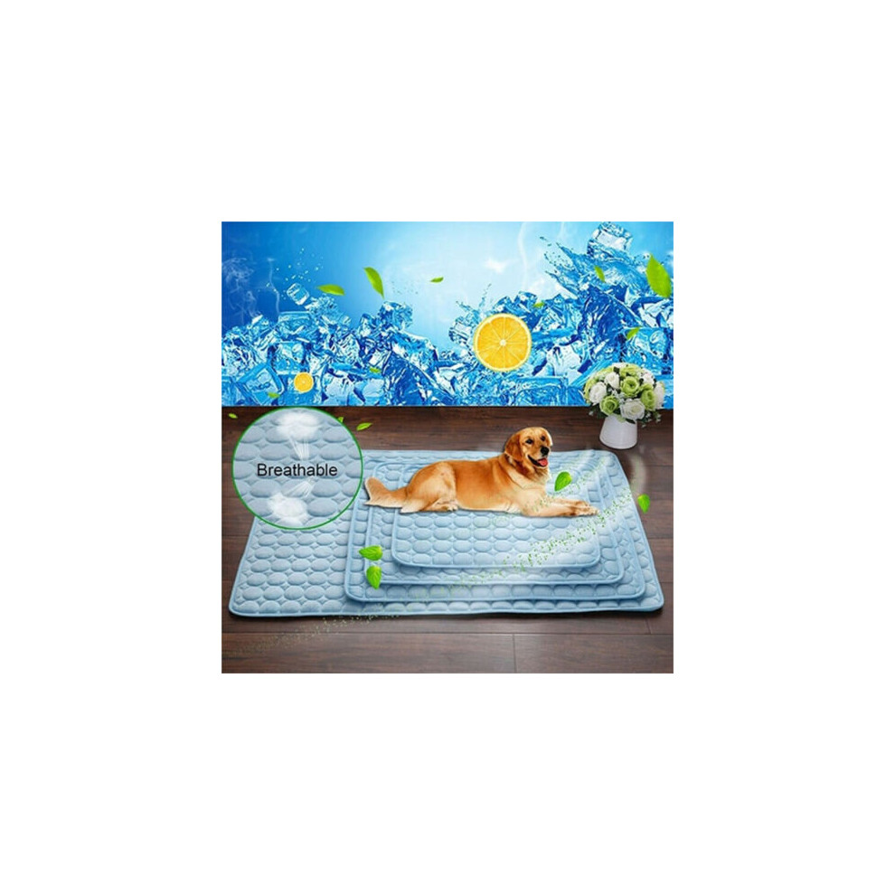 (L 70*55cm) Pet Self Cooling Gel Mat Cool Mat For Dogs Cats Pad Bed Mattress Heat Relief AA