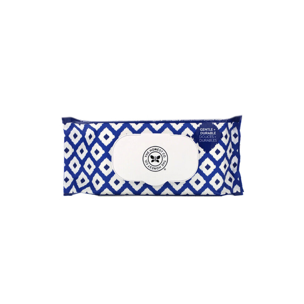 The Honest Company, Plant-Based Wipes, Blue Ikat, 72 Wipes