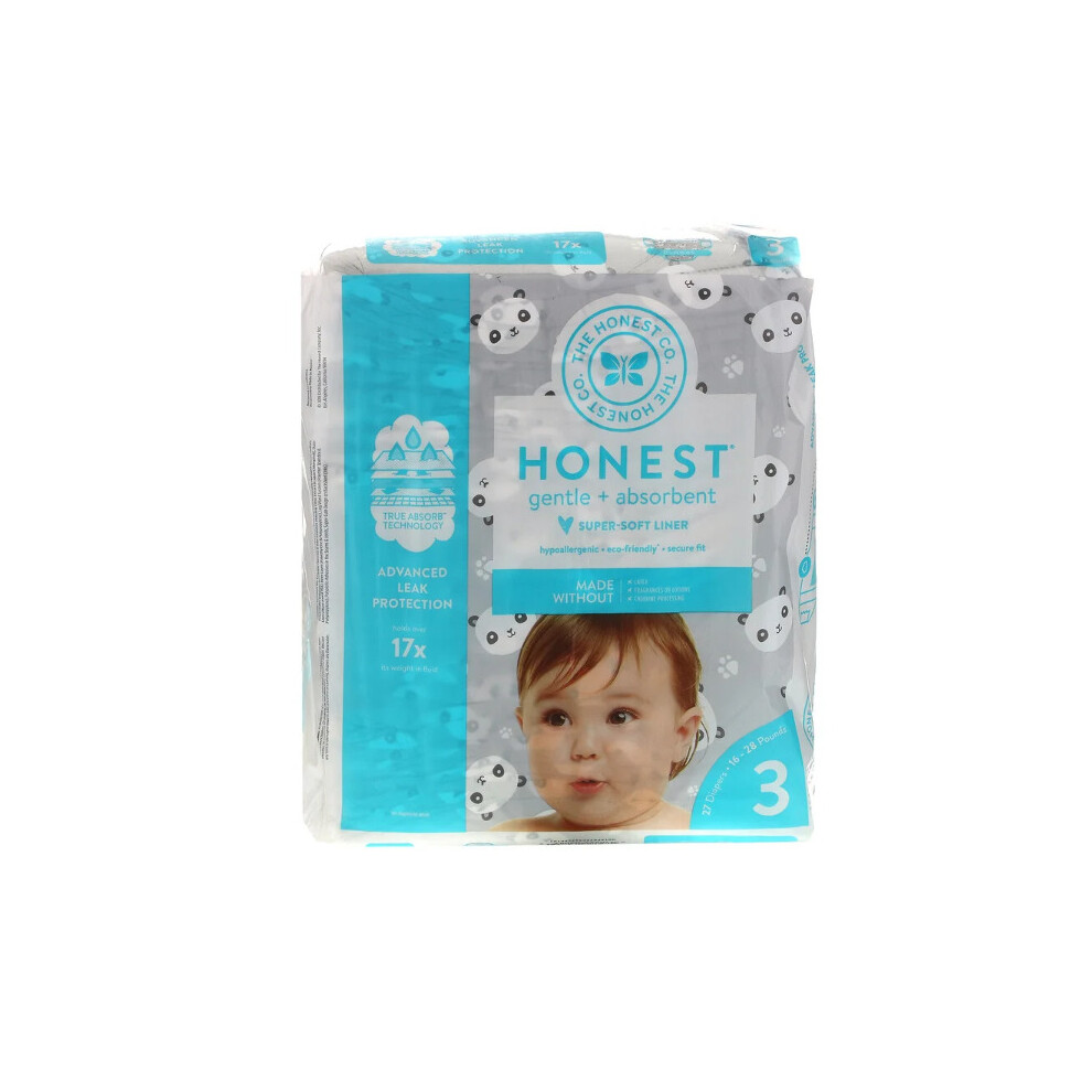 The Honest Company , Size 3, 16-28 Pounds, Pandas, 27 Diapers