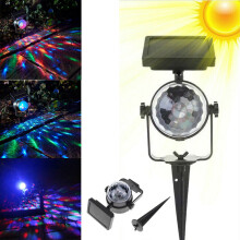 LED RGB Solar Projector Light with Auto-Rotation - Outdoor Garden Lawn Spotlight, Weatherproof, 8h Run Time