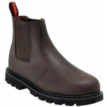 (12, BROWN) Blackrock Dealer Steel Toe Cap Protective Safety Slip On Boots