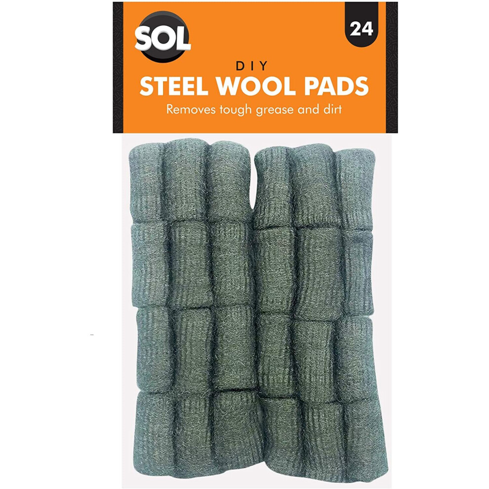 (24pk) 24pk Stainless Steel Wire Wool Pads Quality Grade Smoothing Sanding