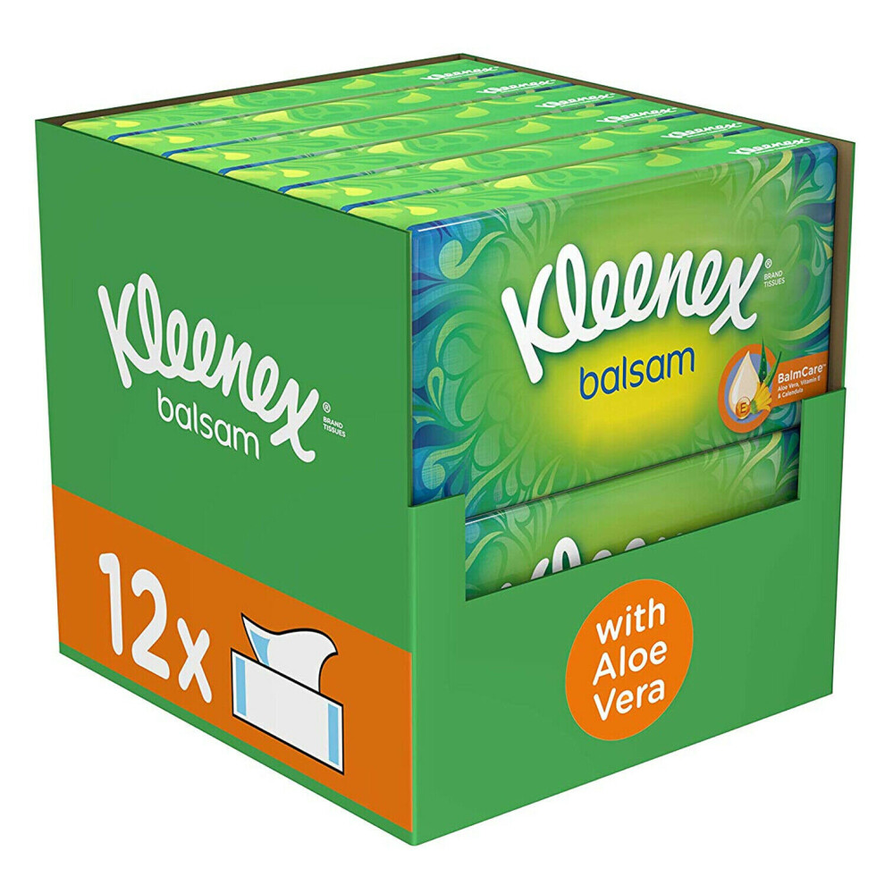 Kleenex (Balsam - 12 Boxes) Facial Tissues