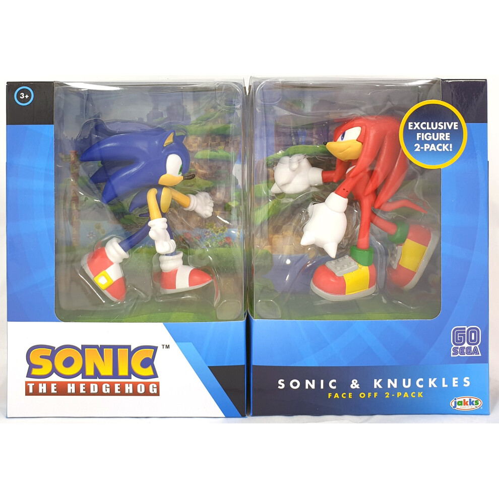 SONIC THE HEDGEHOG 4" SONIC AND KNUCKLES FACE OFF 2 PACK EXCLUSIVE FIGURE SET