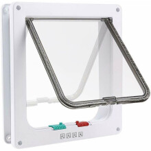 4-Way Lockable Magnetic Large Cat Mate Flap Pet Door Staywell Dog Tunnel Guard