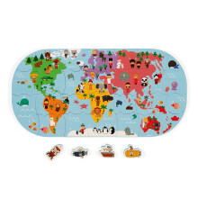 Weltpuzzle für die Badewanne - JANOD - 28 Teile - Originelles Badspielzeug