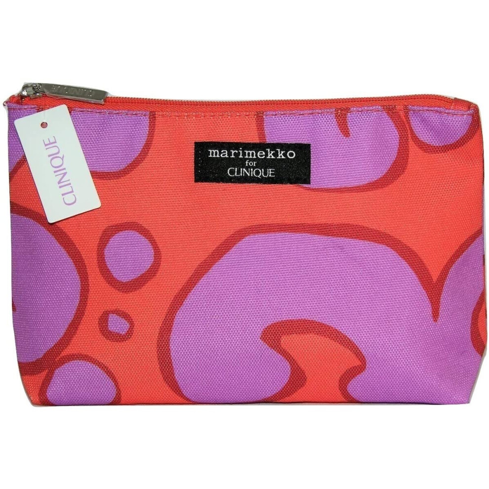 Marimekko for Clinique Purple and Orange makeup cosmetics bag