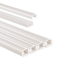 Hama PVC Cable Duct, semicircular, 100/1.1/1.0 cm, white, 4 pieces