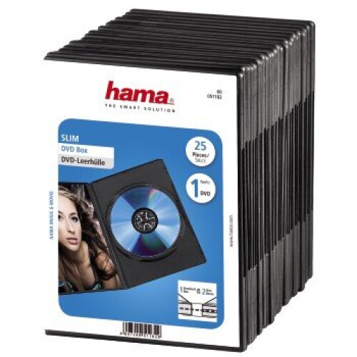 Hama HAMA 51182 Set di 25 Case DVD Slim - Nero