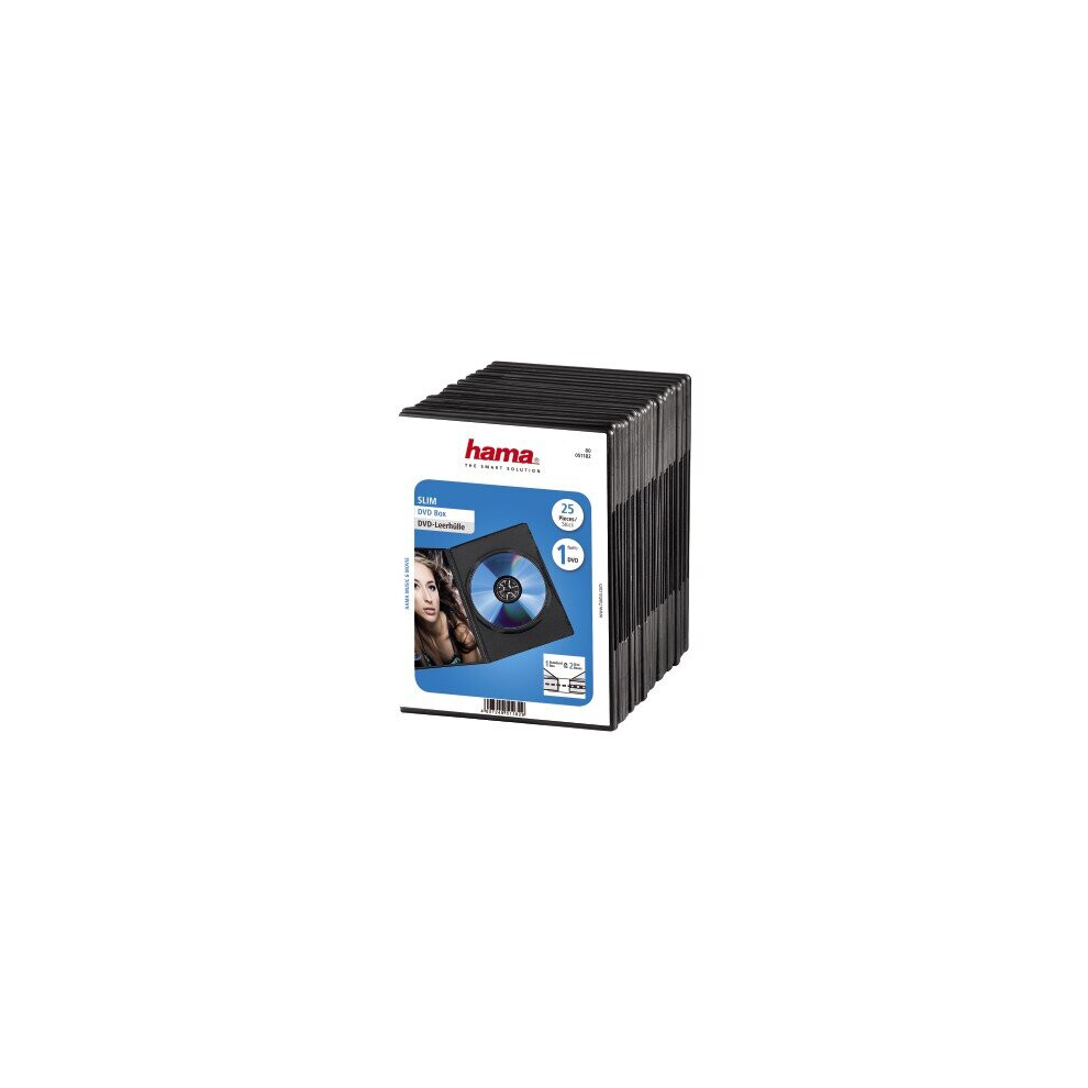 Hama Slim Dvd Jewel Case, Pack Of 25, Black