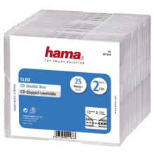 Estojo fino para 2 CDs - HAMA - 51168 - Transparente - Pacote de 25