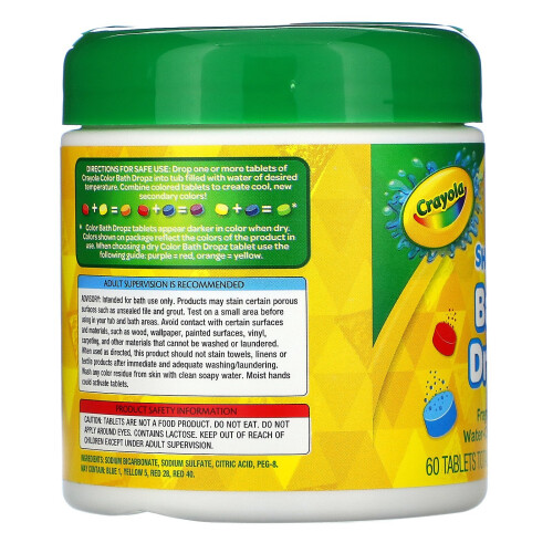 Crayola Crayola, Color, Bath Dropz, 60 Tablets 1