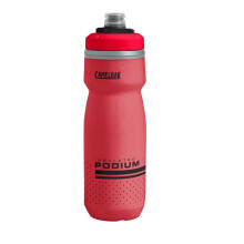 CamelBak Podium Chill Botella de Agua Aislada para Bicicleta - Fácil Squeeze - 21oz, Rojo Fuego/Blanco