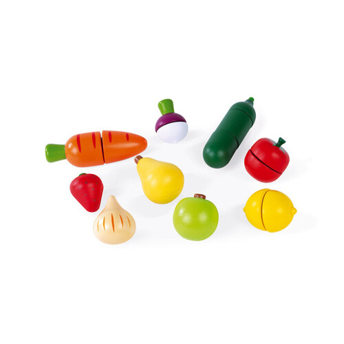 Janod Set 9 Fruit en Groenten Om Te Snijden Groene Markt 1