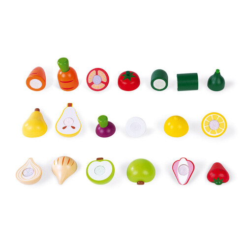 Janod Set 9 Fruit en Groenten Om Te Snijden Groene Markt 2