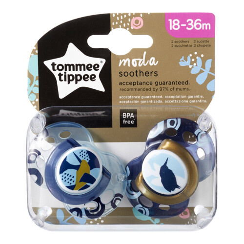 Tommee Tippee Tommee Tippee Moda Silicone Soothers, Orthodontic Design, 18-36m, 2 Pack 1