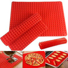 Pyramid Non Stick Silicone Oven Baking Tray Sheets Mats Pan Fat Reducing Cooking
