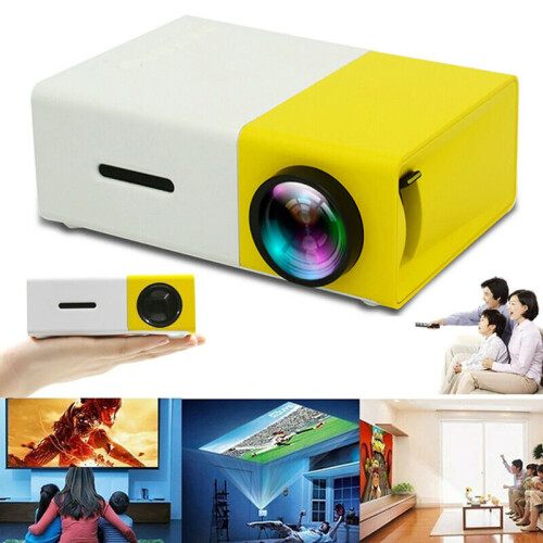Draagbare gele Mini YG300 1080P Home Theater LED Projector 2