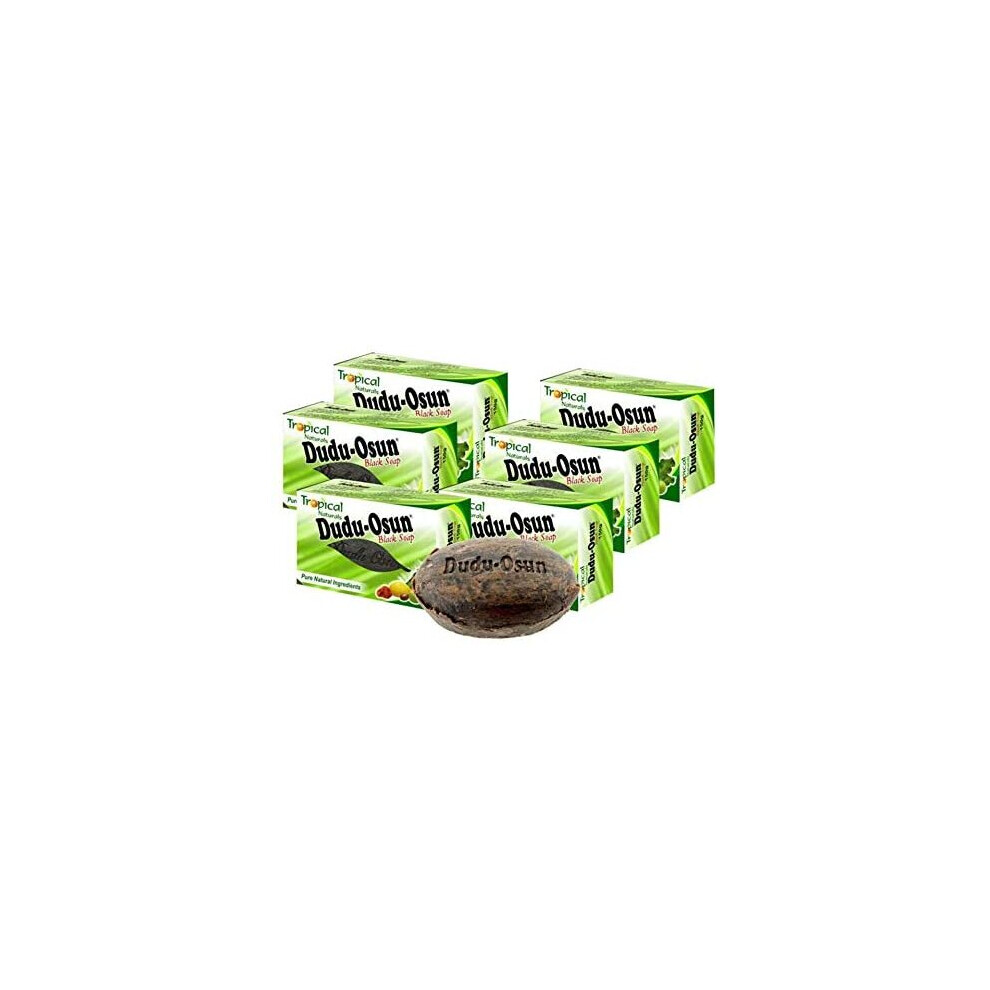 Dudu Osun Tropical African Soap Scented With Osun - 6 X 150G - Aloe Vera, Honey & Vitamins For Eczema, Acne & Spots Black/Dark