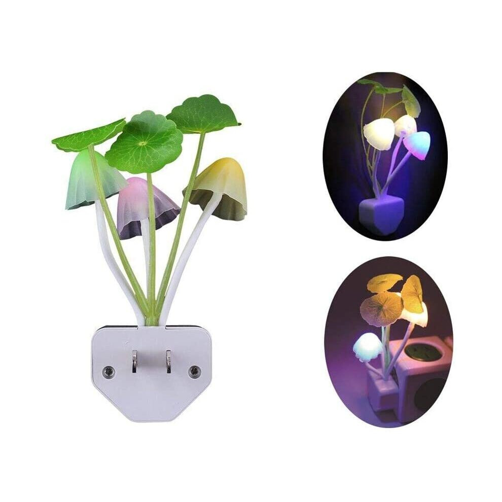 LED Night Light with Light Sensor, Mushroom Lamp Color Changing Plug-in Night Lamp Energy Saving Wall Light