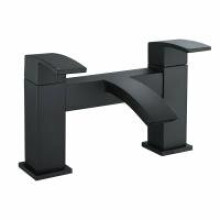 Matt Black Bath filler mixer tap square with waterfall effect