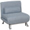 Homcom HOMCOM Linen Folding 5 Position Convertible Sleeper Chair Bed, Blue 1