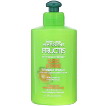 Garnier, Fructis, Sleek & Shine, Crème Après-shampoing Sans Rinçage Lissante Intense, Cheveux Frisottis, Secs, Indisciplinés, 10,2 fl oz (300 ml)