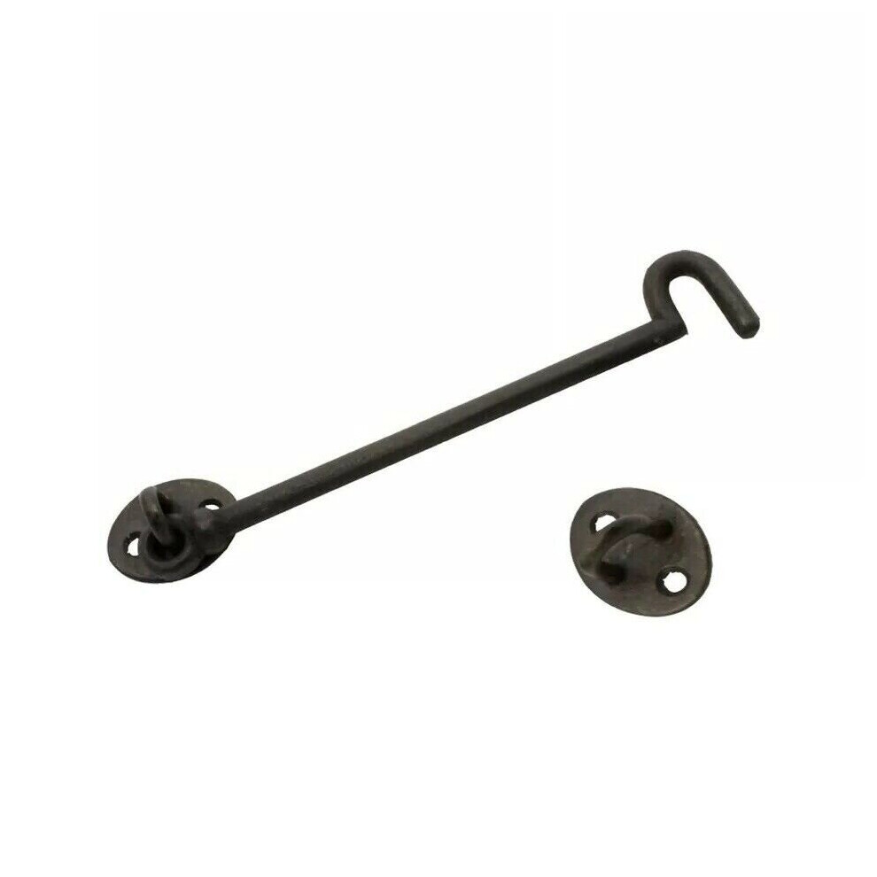 Kabalo Black Hook And Eye Door Latch Extra Long 61Cm 24" Window Gate Lock Shed Cabin Silent Holder Garden 5060498073813