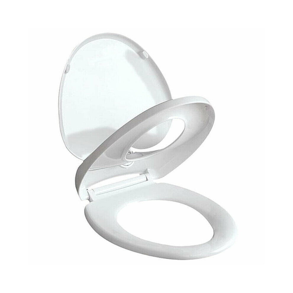 Kabalo 2-in-1 Family White Oval Toilet Seat Built-in Child Seat Kids & Adult Soft Close