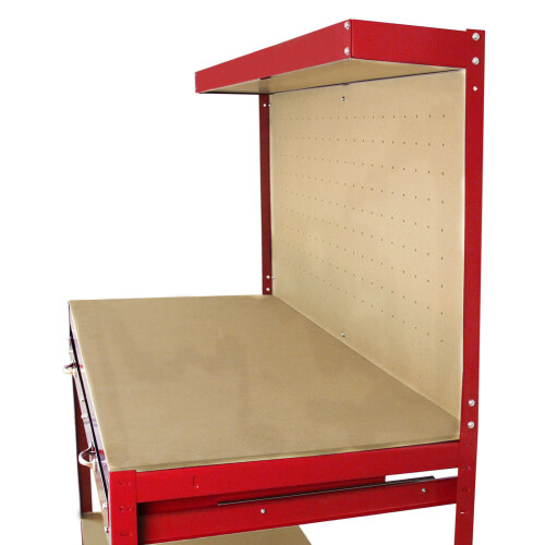 Werkbank met pegboard en lade - Rood 2