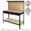 (Black) Workbench With Pegboard And Drawer Tool Garage Storage Heavy-Duty Steel Workshop DIY 1