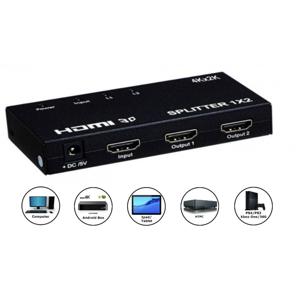 Hdmi 2 Way Splitter 1080P 4K Hdtv Sky Box Ps4 Virgin 9145308090757