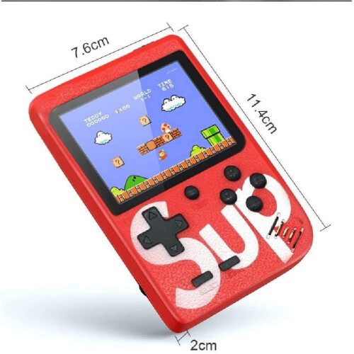 (Red) SUP Handheld Game Box - 400 Games + Controller 1