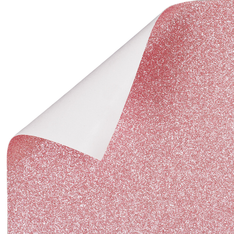 TRIXES Pink Glitter Vinyl Sheet Permanent Wallpaper 1350mm x 440mm Roll