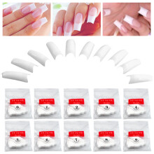 TRIXES 500 White French False Acrylic Nail Art Tips Gel Makeup