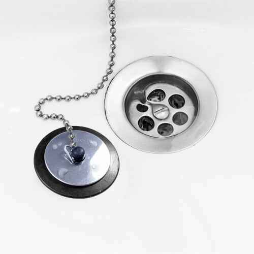 2PC TRIXES Sink Plug  Chrome & Rubber Bath Plug Great Universal Replacement 2