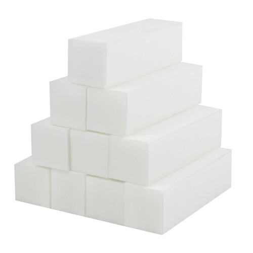 10pk TRIXES White Nail Buffer Blocks For Natural & Acrylic Nails