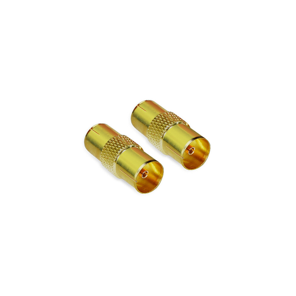 Digiflex Tv Aerial Rf Coax Cable Lead Adaptor Female To Female Gold 5060188011958