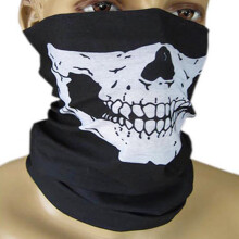 TRIXES Skull Multi Bandana for Skiing Motorbike Sports Costume Long Neck Warmer