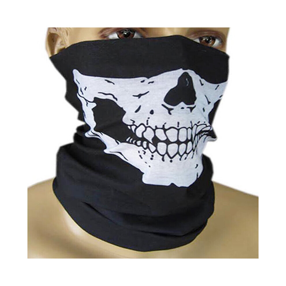 Trixes Skull Multi Bandana For Skiing Motorbike Sports Costume Long Neck Warmer Black 5055804904820