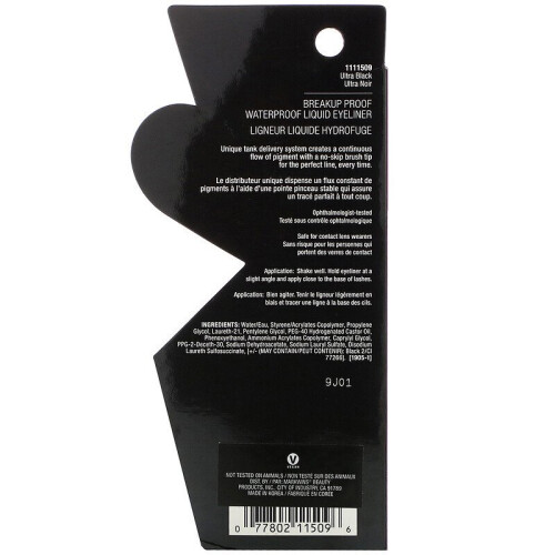 Wet n Wild Wet n Wild, Breakup Proof Waterproof Liquid Eyeliner, Ultra Black 2