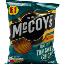 Full Box of McCoys Thai Sweet Chicken 16 x 65g Large Bags £1