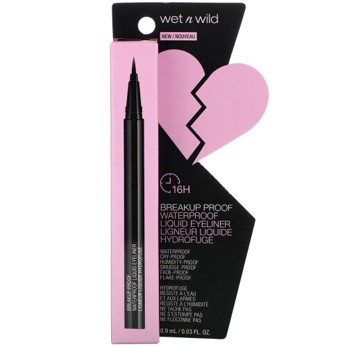 Wet n Wild Wet n Wild, Breakup Proof Waterproof Liquid Eyeliner, Ultra Black 1