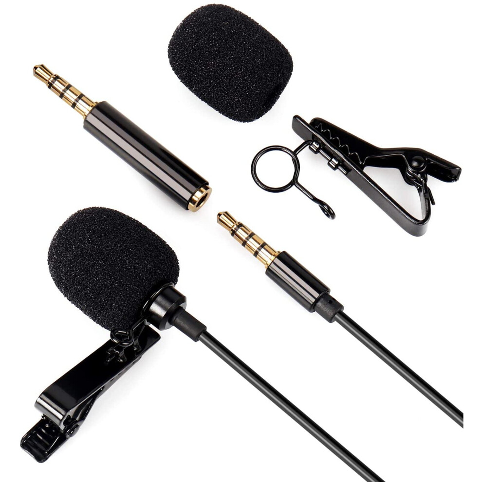 Lavalier Clip-On Lapel Microphone Trrs 3.5Mm Aux For Recording Interviews, Youtube And More... 5053047009579