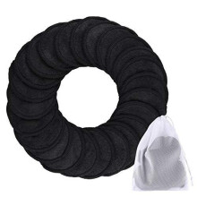 SIQUK 24 Piezas Discos de Algodón Reutilizables Black para Desmaquillar