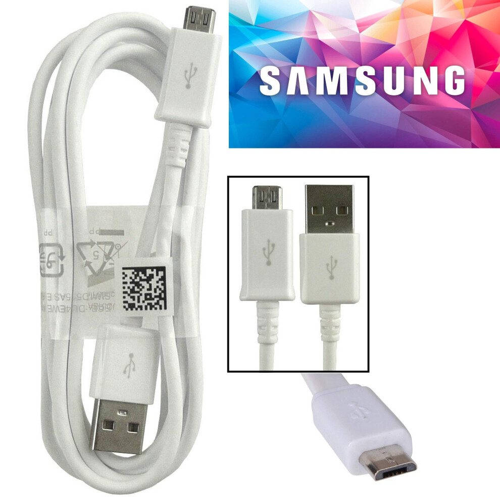 Genuine White EPDG925UWZ Samsung Galaxy USB Data Cable For Samsung Galaxy S2 S3 S4 S6 S6 Edge S7, A5 (2016), J5 J7 & Other Micro Samsung Ports (No R