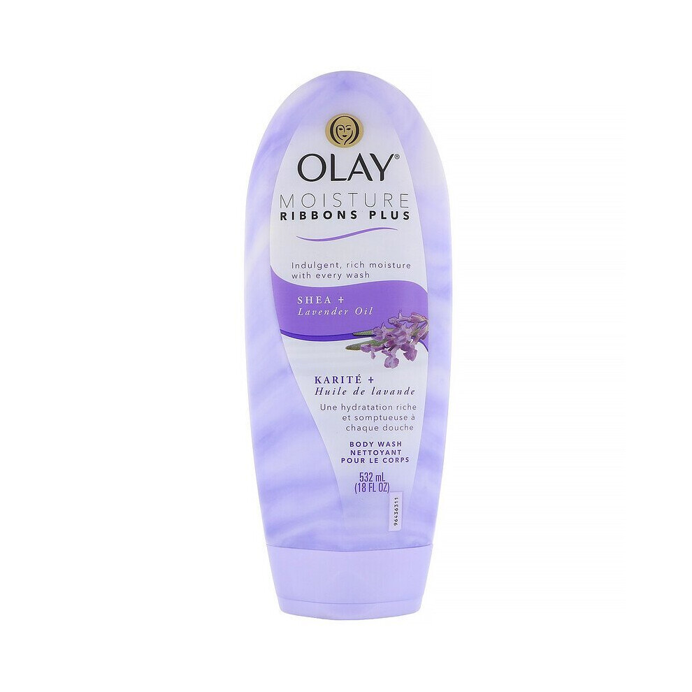 Olay, Moisture Ribbons Plus Body Wash, Shea + Lavender Oil, 532ml