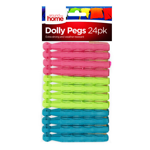 24pk Dolly Pegs | Extra Strong Plastic Hanging Cloth Pegs 1