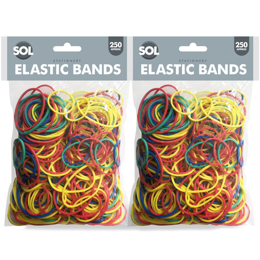 400pk Assorted Colours Strong Elastic Rubber Bands